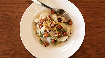 Citron risotto m. asparges og kammuslinger
